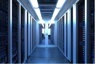 image of data center hallway